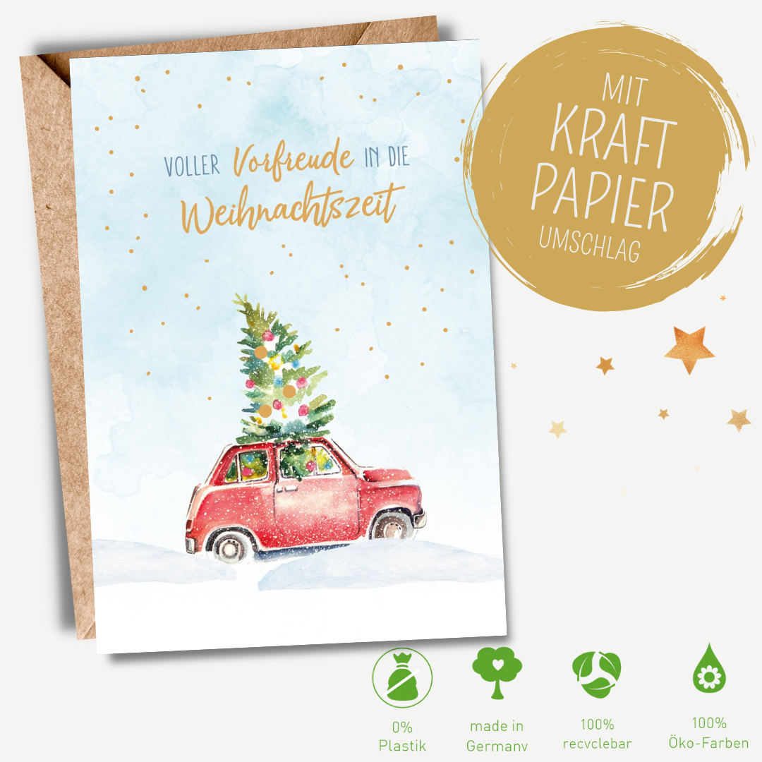 Green Karma XMAS Doppelkarte -  Voller Vorfreude