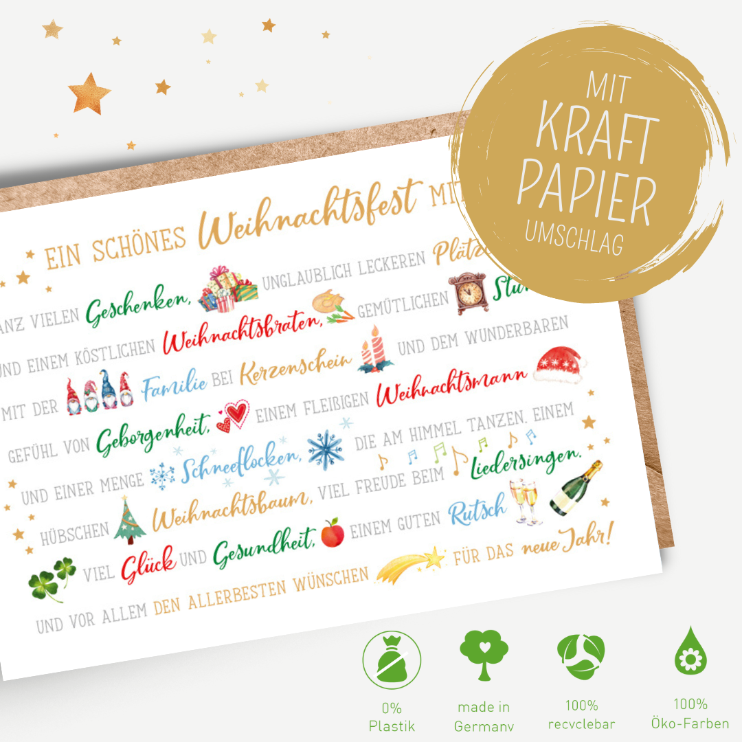 Green Karma XMAS Doppelkarte -  Ein schönes Weihnachtsfest mit ...