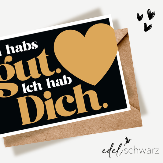 Edelschwarz Doppelkarte - Ich hab Dich