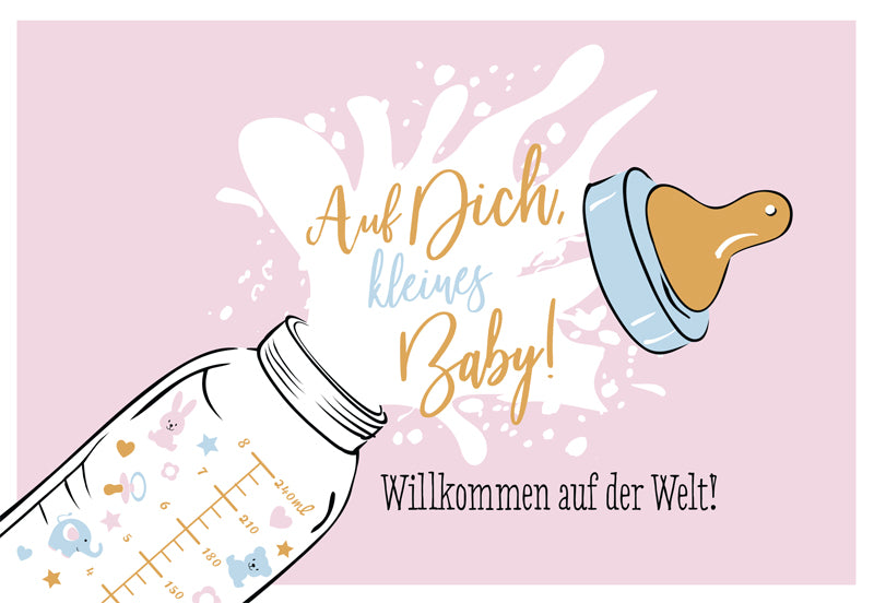 Edelschwarz Doppelkarte - Auf Dich, kleines Baby!