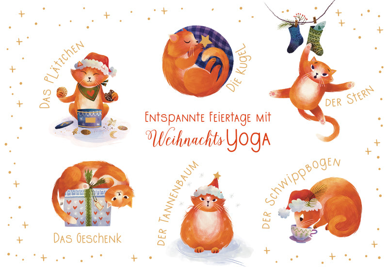 Green Karma XMAS Doppelkarte -  Katzenyoga Weihnachten