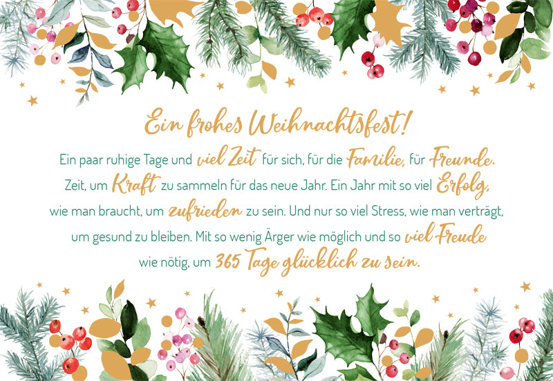 Green Karma XMAS Doppelkarte -  Ein paar ruhige Tage