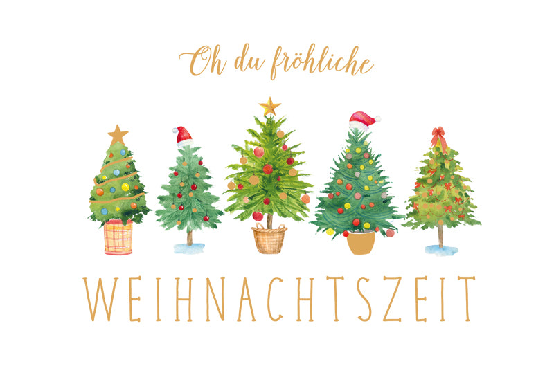 Green Karma XMAS Doppelkarte -  Fröhliche Weihnachtsbäume