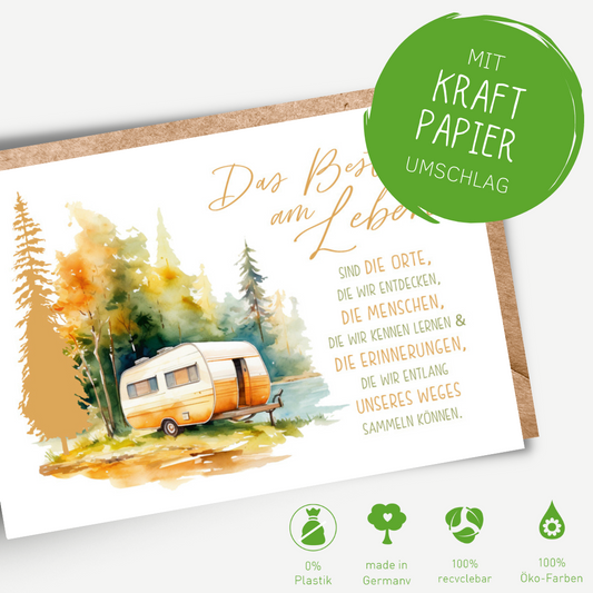 Green Karma Doppelkarte - Wohnwagen am See