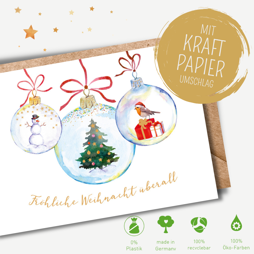 Green Karma XMAS Doppelkarte -  3 Überraschungskugeln